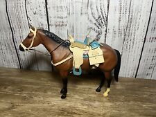Vintage Breyer molding Co Marked horse with Breyer saddle blue teal picture