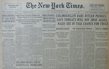 10-1939 WWII October 4 CHAMBERLAIN BARS HITLER PLEDGES - HOPES RISE REICH HITLER picture