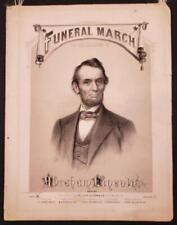 President Abraham Lincoln Memorial Funeral March Antique Sheet Music Broadside picture