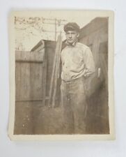 Vintage 1930s Snapshot Photograph Handsome Dirty Working Man picture