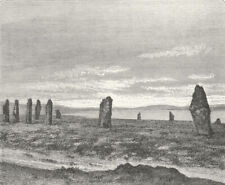 SCOTLAND. Standing Stones of Stennis c1885 old antique vintage print picture picture
