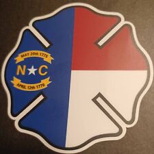 NC North Carolina Fireman Maltese Cross die-cut vinyl sticker picture