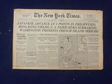1941 DEC 26 NEW YORK TIMES -JAPANESE ADVANCE AT 3 POINTS IN PHILIPPINES- NP 6490 picture