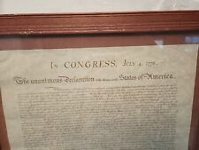 The Unanimous Declaration Of Independence Replica 22.5x18.5 In Cherry Frame. B43 picture