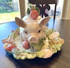 Vintage Fitz and Floyd Classics FRENCH MARKET PIG TUREEN w/ Under-plate No Ladle picture