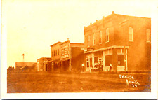 Antique Postcard Real Photo RPPC Burns, Kansas East Main Street Store Fronts picture