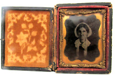 Sharp 1/6th Size Daguerreotype of older lady in full case 2 1/2