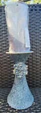 Vintage Upcycled Pillar Candle Holder Stone Look W/New Pillar Candle picture