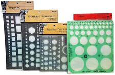 NEW Chartpak Timely Pickett General Purpose Square Circle Plastic Template Lot picture