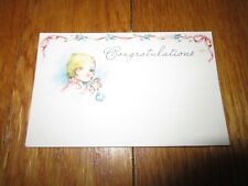Vintage Baby Card Congratulations Pink Girl The John Henry Co.  UNUSED picture