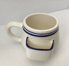 Vintage French Country Tea Cup,Hand Painted Trim,blue,Tea Bag Holder On Cup picture