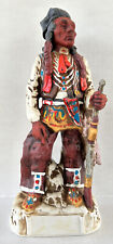 Curlee Decanter Native American Indian Sculptural Hand Painted Porcelain 1974 picture