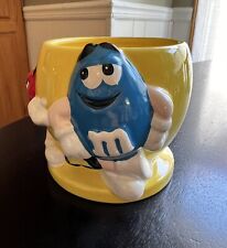 Mars M&M Bowl Candy Trinket Dish Planter Yellow Mars 2003 Ceramic Collectible  picture