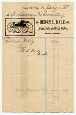 1900 Billhead South Oil City Pennsylvania Henry L. Dale Livery Sale Feed Stable picture