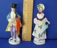 Pair Vintage Victorian Porcelain Man and Woman Figurines Made In Germany 5