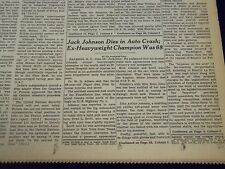 1946 JUNE 11 NEW YORK TIMES - JACK JOHNSON DIES IN AUTO CRASH - NT 2248 picture