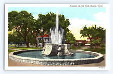 Vintage Old Postcard Seguin City Park Fountain Texas TX 1930-1940's picture