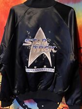 Vintage 1991 Star Trek 25th Anniversary Topline Satiny Bomber Jacket XL picture