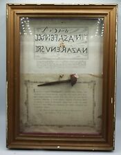 Christian Relic Holy Nail Passion Jesus Christ with Documents, Jerusalem 1881 picture