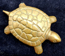 Solid Brass Vintage Turtle Figurine Small Brass Turtle picture