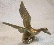 Vintage Large Brass Duck Statue Figurine picture