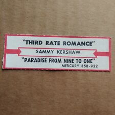 SAMMY KERSHAW Third Rate Romance JUKEBOX STRIP Record 45 rpm 7