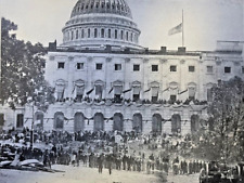 1912 Vintage Illustration Soldiers in Front of Capitol After Civil War picture