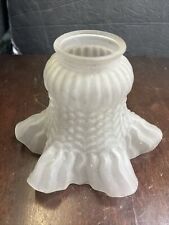 Vintage Antique Bridge Lamp Shade Frosted Ruffle  picture