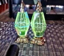 Vintage Early 1920s Manganese  Salt & Pepper Shakers  set picture