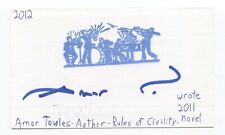 Amor Towles Signed 3x5 Index Card Autographed Signature Author Writer picture