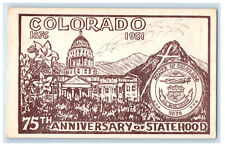 1951 Bird, Tree 75th Anniversary of Statehood, Colorado CO Vintage Postcard picture