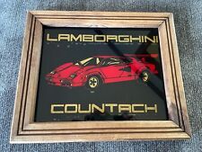 Vintage Rare Lamborghini Countach Carnival Prize Mirror Glass Picture picture