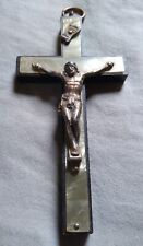 Antique Ebony Wood Cross Crucifix. picture