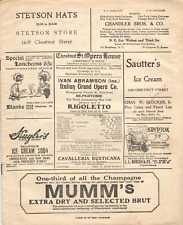 VINTAGE 1909 PHILADELPHIA CHESTNUT ST OPERA HOUSE PROGRAM 16 PAGES ADVERTISING picture
