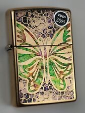 ZIPPO 254B FUZION BUTTERFLY on HIGH POLISH BRASS Lighter - NEW APR (D) 2016 picture