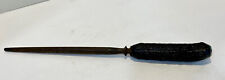 Vtg 1930s Black Stag Horn Carving Knife Sharpener - Steel Honing Rod picture