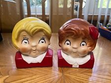 ORIGINAL CAMPBELL'S KID COLLECTIBLE BOY AND GIRL BOOKENDS FIGURES picture