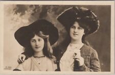 Vintage PHYLLIS & ZENA DARE Photo RPPC Postcard English Actresses / 1905 Cancel picture