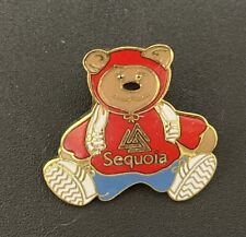 Sequoia VTG 80s Lapel Hat Pin Red Teddy Bear 🧸 California Toyota? Park? 🌲🚗 picture