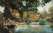 Columbus OH Ohio, Rustic Bridge, Schiller Park, Scenic View, Vintage Postcard picture