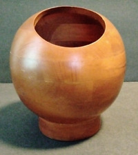 Vintage Mid Century Modern Atomic Milbern Wooden Orb Bowl Made in Taiwan ROC picture
