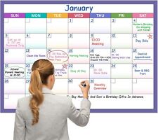 Large Dry Erase Calendar for Wall - Undated 1 Month Wall Calendar, 40