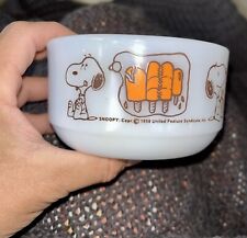 1958 Snoopy Schulz Vtg Ice Cream Bowl~ Sweet Dreams ~Fire King Anchor Hocking picture