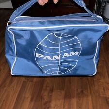 Vintage 1970s Pan-Am Airlines Nylon Carry On Travel Bag Travelite  picture