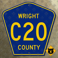 Iowa Wright County Road C20 highway marker road sign pentagon Belmond 24x24 picture