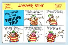 Fishing Humor Story of my Fishing Trip Hereford Texas Rogers Drug Postcard C4 picture