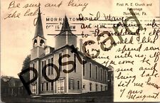 1906 NANTICOKE PA, First M. E. Church & Parsonage, Scureman's postcard jj103 picture