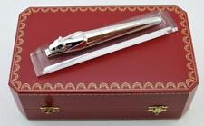 VERY RARE CARTIER EXCEPTIONAL PANTHERE SOLID SILVER FOUNTAIN PEN 18K GOLD M NIB picture