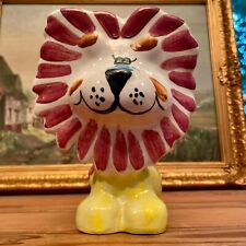 Adorable 1960's Italian Pottery Whimsical Lion Piggy Bank Italy Hand Painted picture