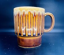 Vintage MCM Stacking Ceramic Brown Drip Glaze Mug Made in Japan picture
